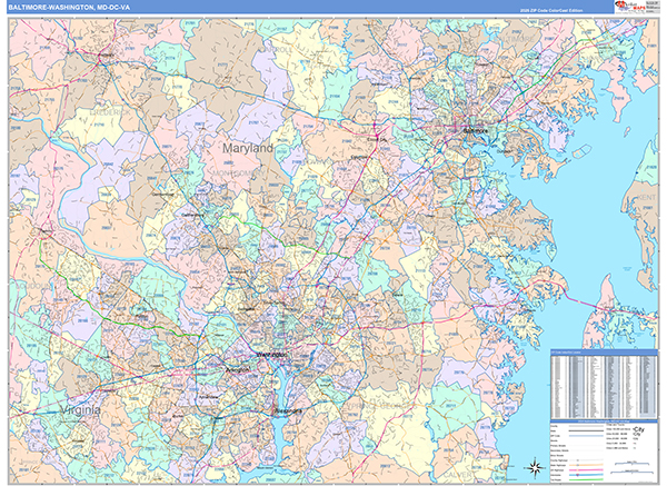 Baltimore-Washington Metro Area Wall Map